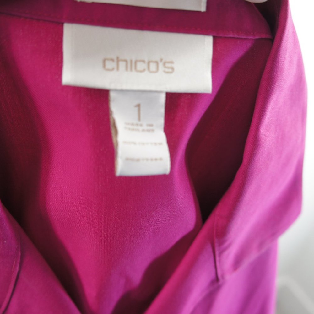 Chicos magenta no iron effortless blouse size 1 - Picture 3 of 4
